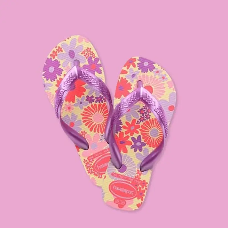 Havaianas - Kids Flores, Infradito, Comode, Resistenti E Divertenti, Suola Con Stampa Floreale, Cinghie Metalliche E Suola Antiscivolo, Ragazze miniatura 2
