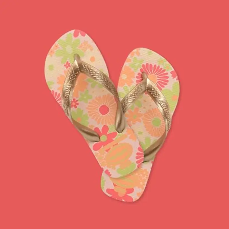 Havaianas - Kids Flores, Infradito, Comode, Resistenti E Divertenti, Suola Con Stampa Floreale, Cinghie Metalliche E Suola Antiscivolo, Ragazze miniatura 2