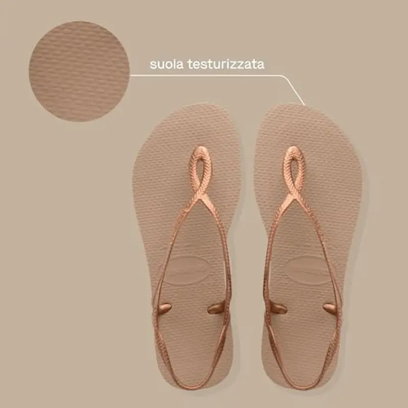 Havaianas Luna, Sandali Bambina, Oro Rosa, 29/30 EU miniatura 3