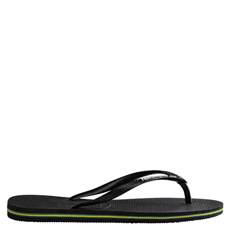 Havaianas - Slim Brasil Logo, Infradito Comode, Resistenti e Leggere, Omaggio al Brasile, Bandiera su Cinghie e Suola, Donna, Nero, 41/42 EU miniatura 2