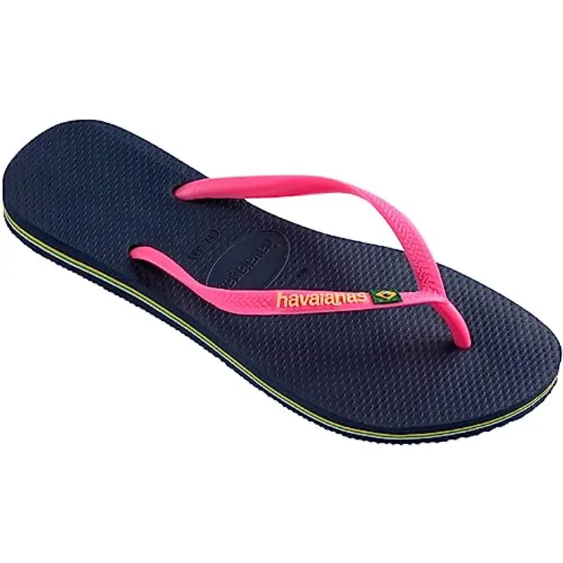 Havaianas Slim Brasil Logo, Infradito Donna, Navy Blue, 33/34 EU miniatura 2
