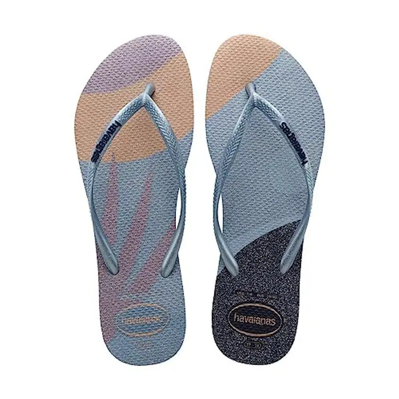 Havaianas Slim Palette Glow, Infradito, Donna, Blu Ashley Blue, 41/42 EU