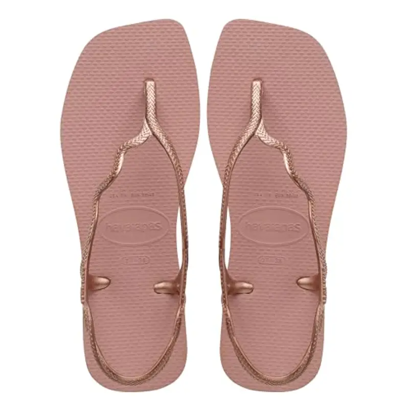 Havaianas - Soleil, Sandali A T Da Donna Eleganti, Resistenti E Confortevoli, Chiusura Posteriore, Cinghie Ondulate E Suola Con Bordi Squadrati