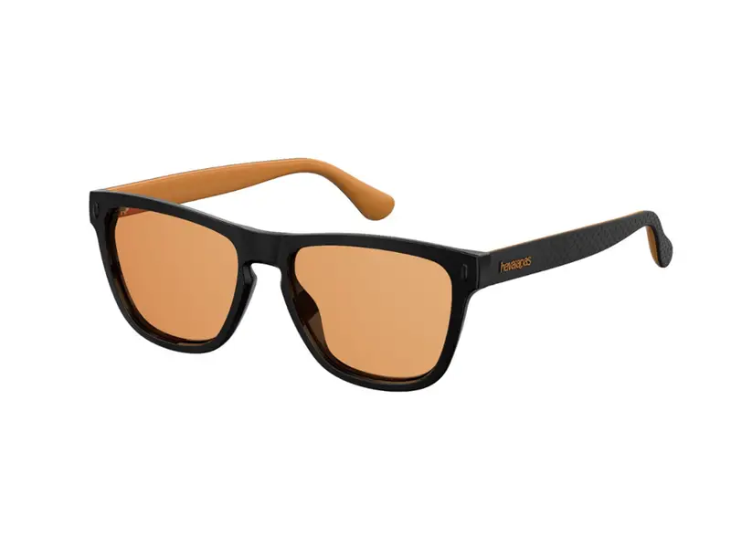 Havaianas Unisex ITACARE 807/W7 Occhiali da sole Plastica Nero Arancione Squadrata Normale