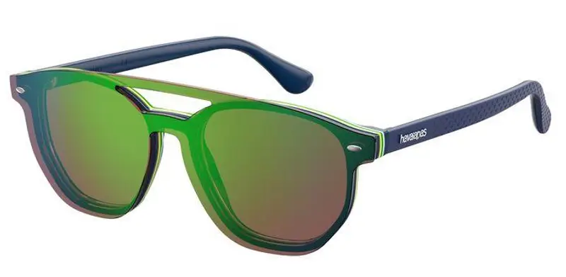 Havaianas Unisex UBATUBA/CS PJP/Z9 Occhiali da sole Acetato Blu Verde Rotonda