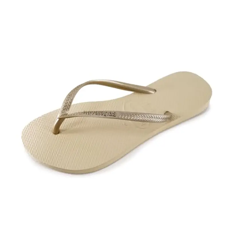 Havaianas Women's Slim Flip Flops Sandals - Sand Grey/Light Golden, 11/12