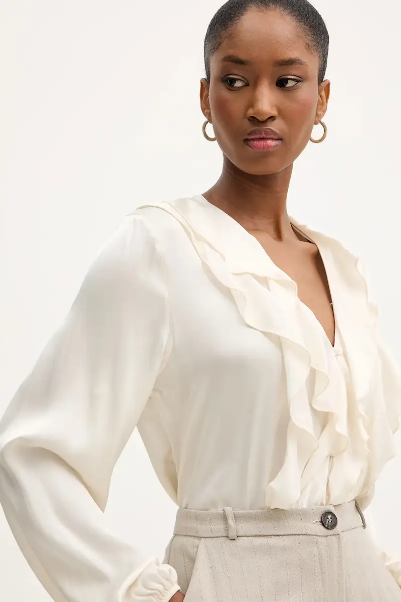 camicia donna colore beige CWG-P014 miniatura 4