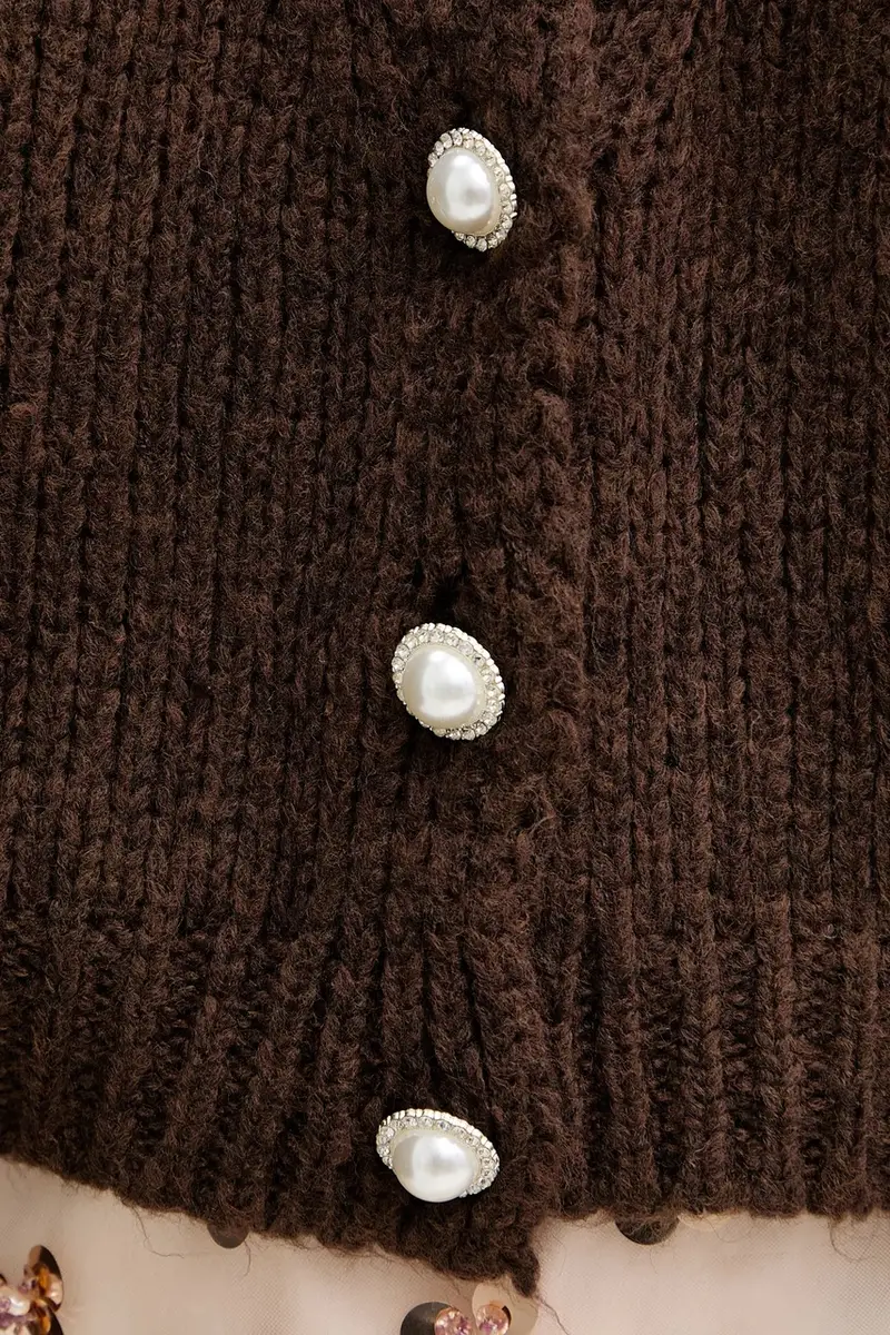 Haveone Cardigan Donna Marrone 3843308 miniatura 5