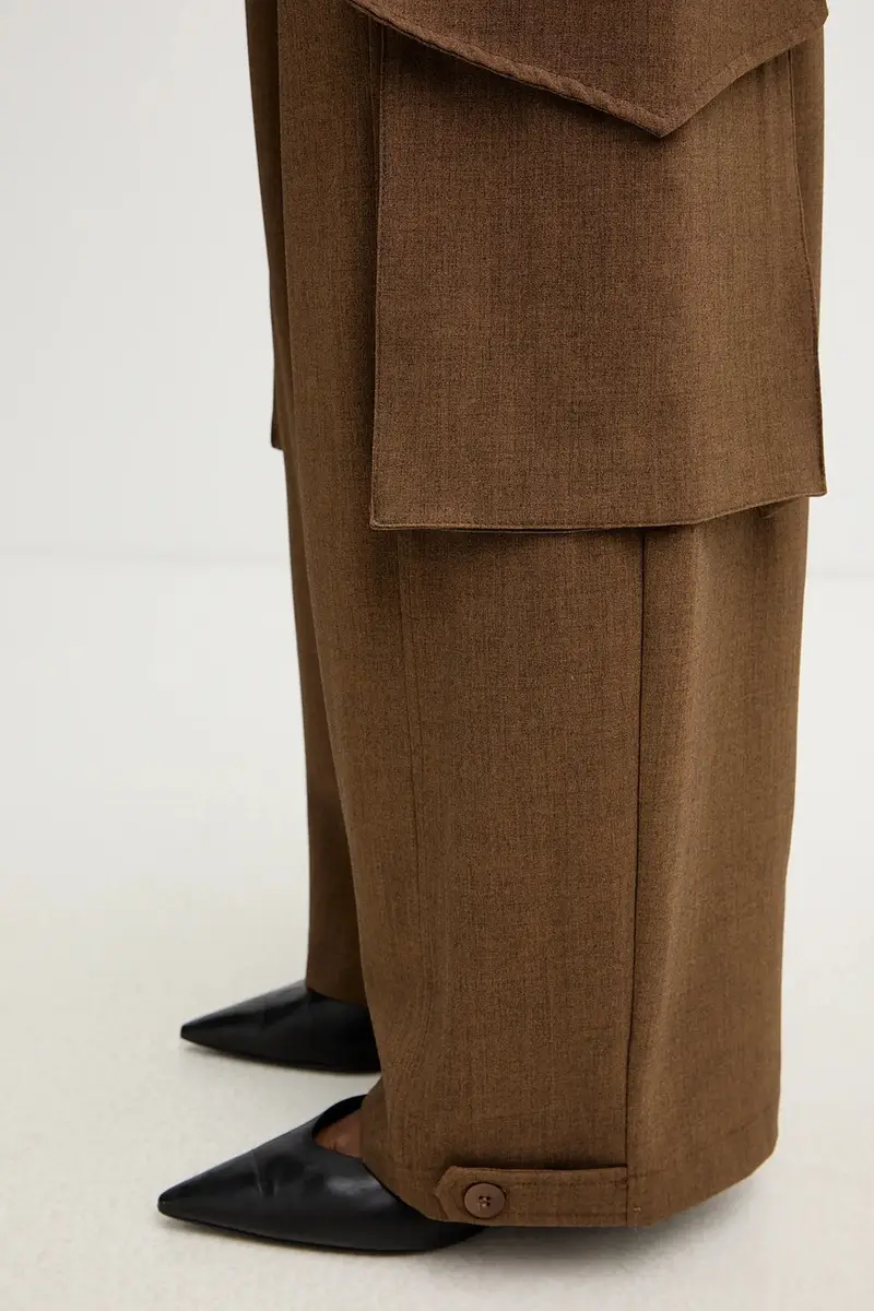 pantaloni donna colore marrone PSO-P040 miniatura 4