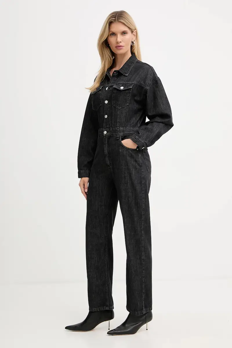 tuta in denim colore nero YGZ-P007 miniatura 2