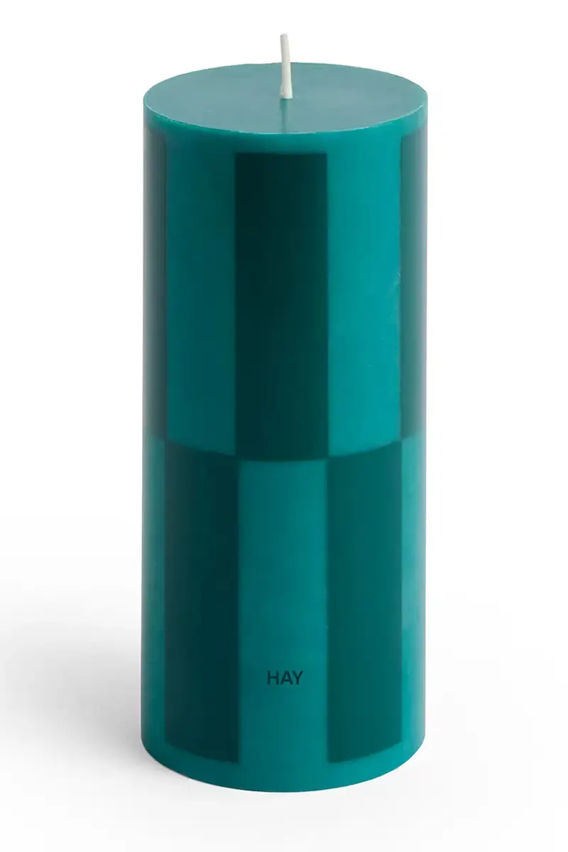 candela decorativa Column Candle 6,5 x 15 cm colore turchese