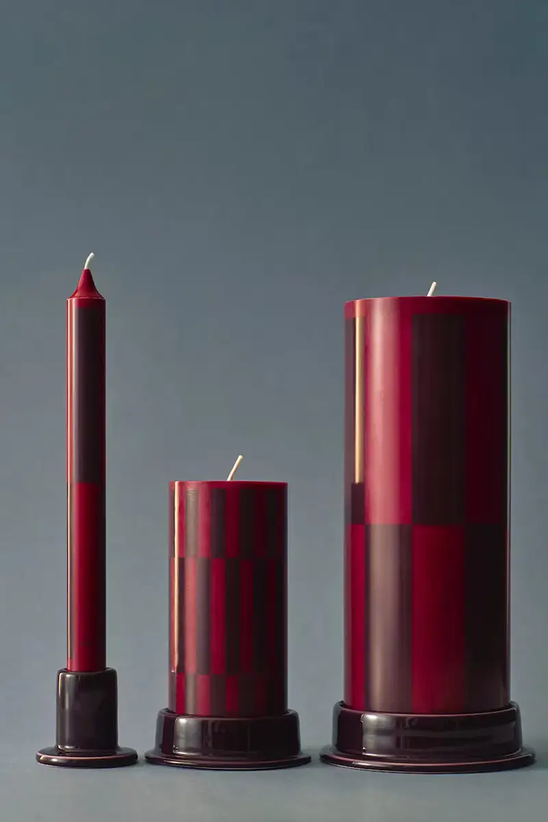 candela decorativa Column Candle 9 x 25 cm colore rosso miniatura 2