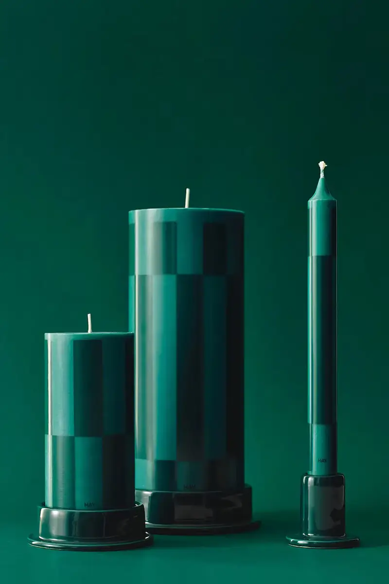 candela decorativa Column Candle 9 x 25 cm colore verde Turchese miniatura 2