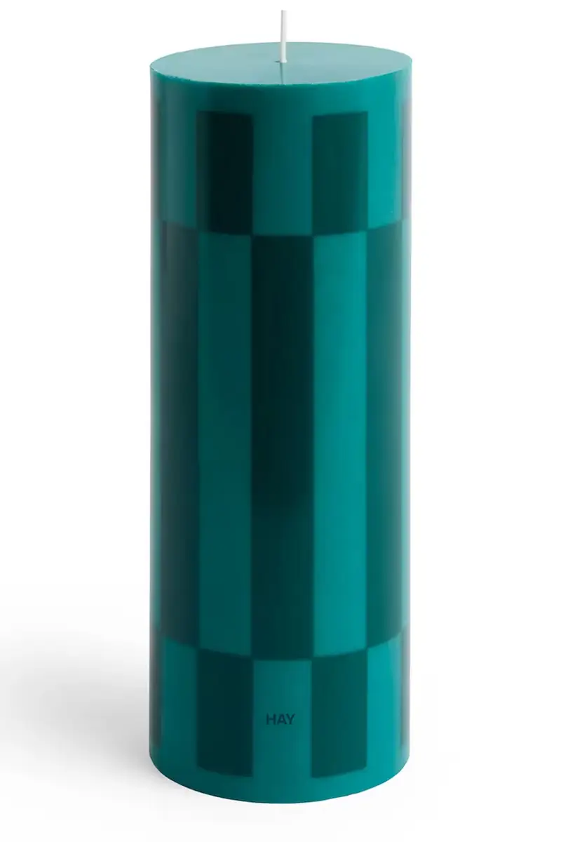candela decorativa Column Candle 9 x 25 cm colore verde Turchese