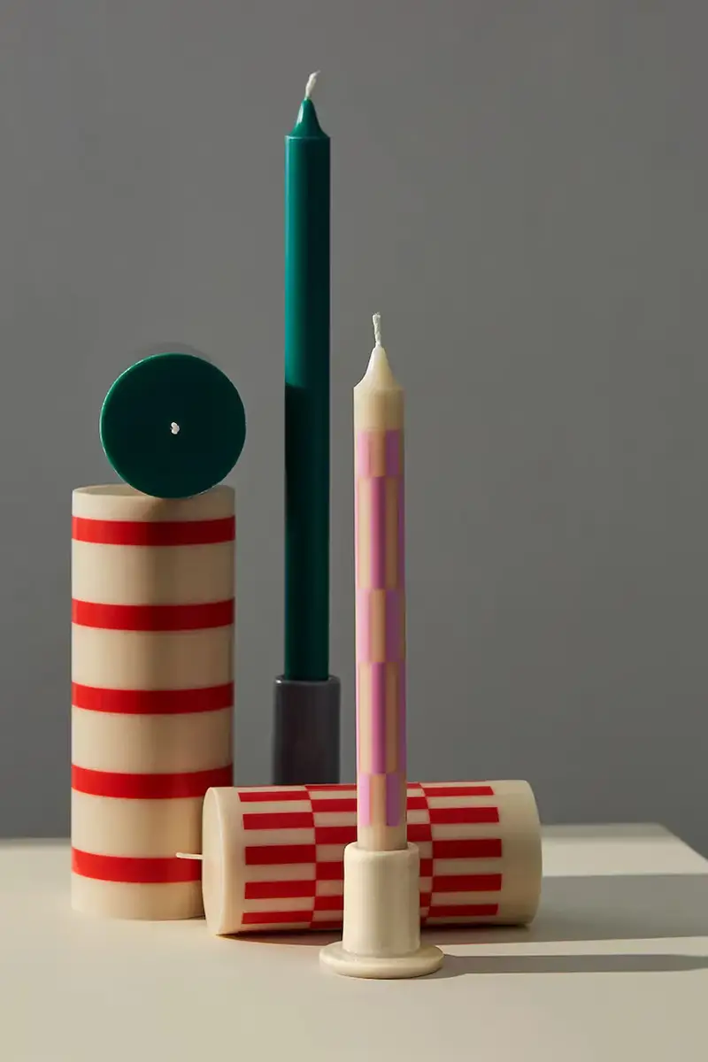 candeliere decorativo Tube 5, 5 x 5, 5 cm colore beige miniatura 2