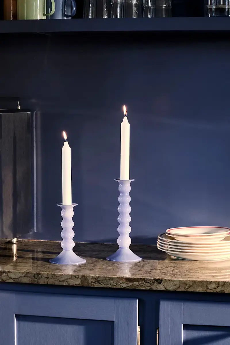 candeliere decorativo Wavy 21 x 19, 5 x 9, 5 cm Blu miniatura 3