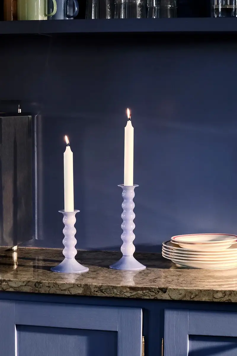 candeliere decorativo Wavy 21 x 19, 5 x 9, 5 cm colore blu miniatura 3