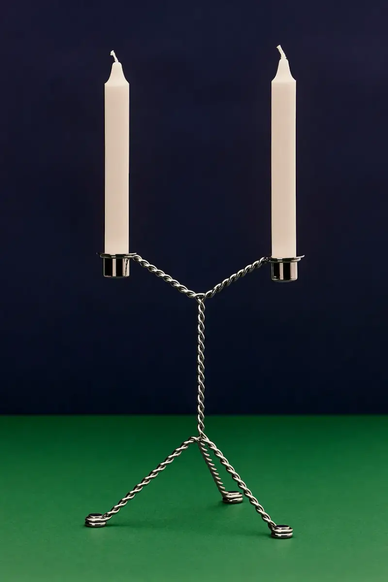 candeliere decorativo Wire 19 x 25 cm colore grigio miniatura 3