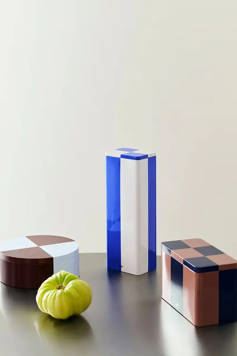 contenitore con copperchio Tin Container 10, 8 x 7, 8 x 29, 5 cm colore blu miniatura 2