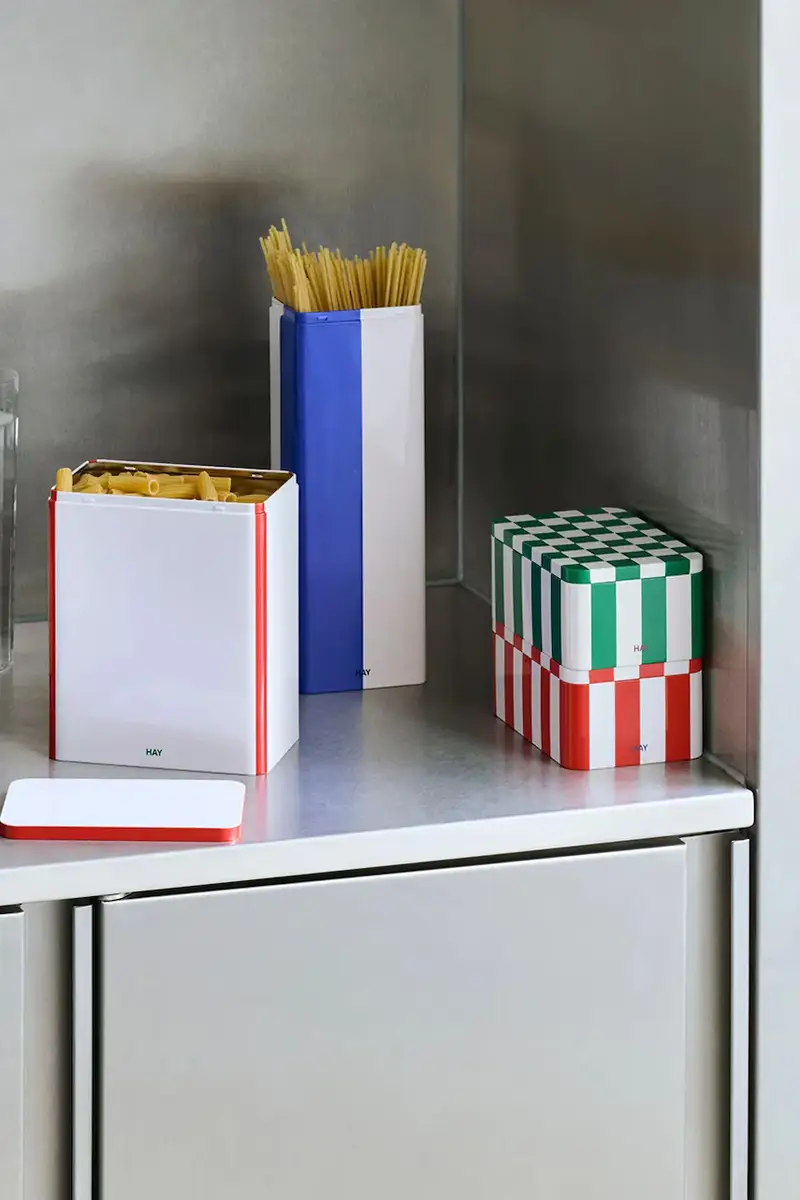 contenitore con copperchio Tin Container 10, 8 x 7, 8 x 29, 5 cm colore blu miniatura 3