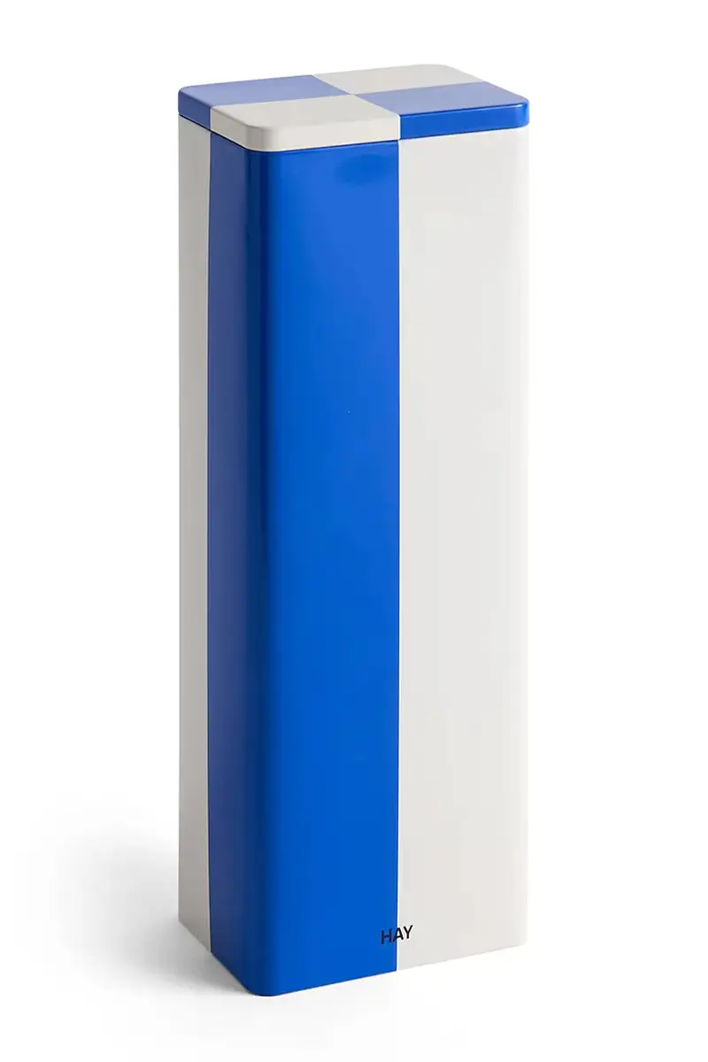 contenitore con copperchio Tin Container 10,8 x 7,8 x 29,5 cm colore blu