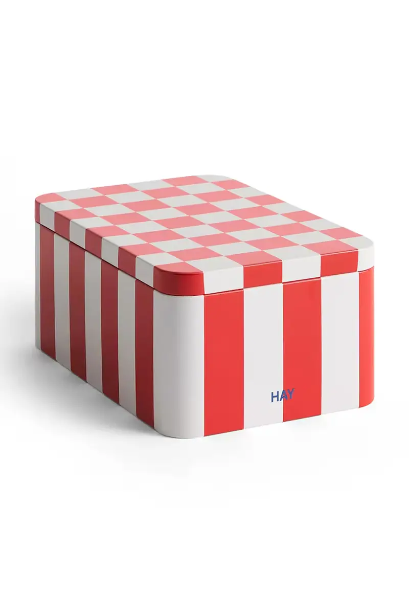 contenitore con copperchio Tin Container S/17 x 11,1 x 7,3 cm colore rosso