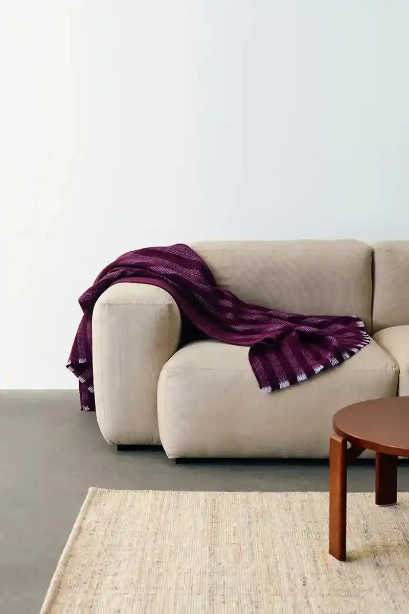 coperta di lana Duo 130 x 180 cm colore violetto miniatura 4