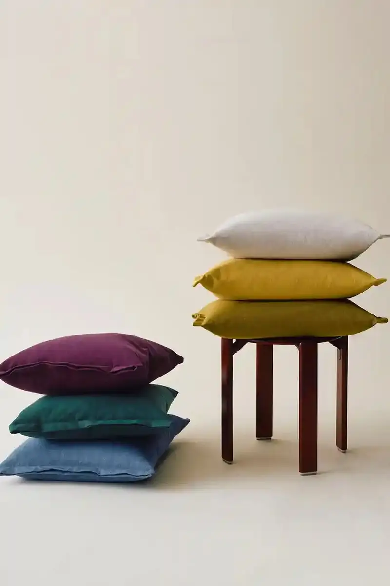 cuscino decorativo con cotone Plica 60 x 55 cm colore giallo miniatura 3