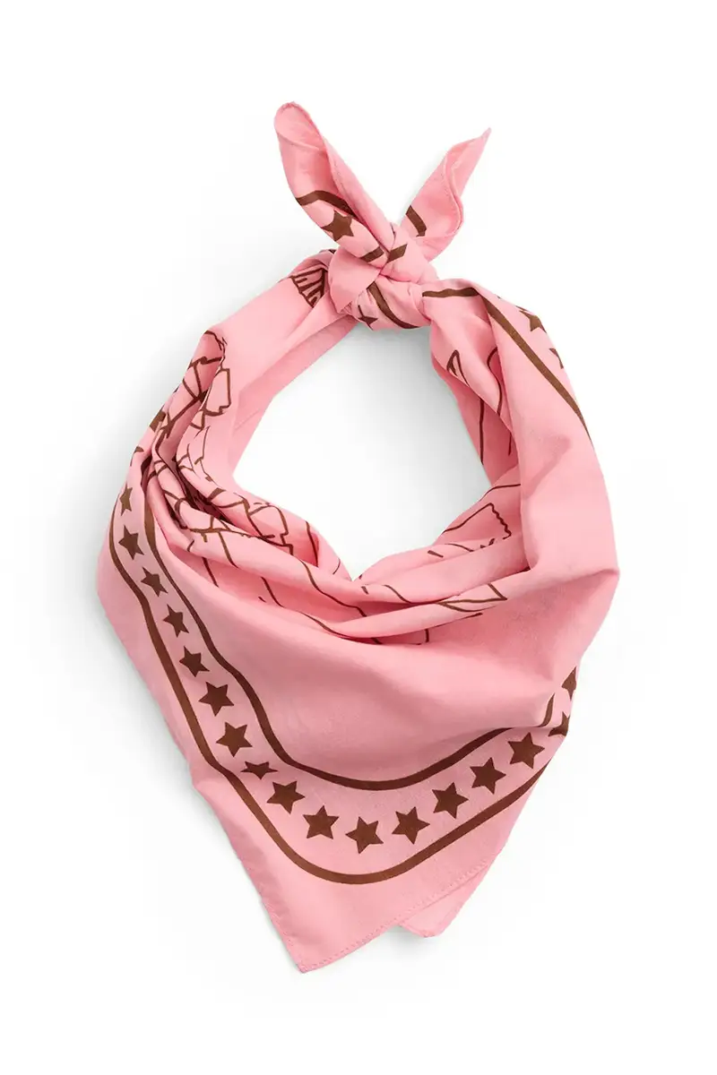 foulard per cane 55 x 55 cm colore rosa miniatura 2