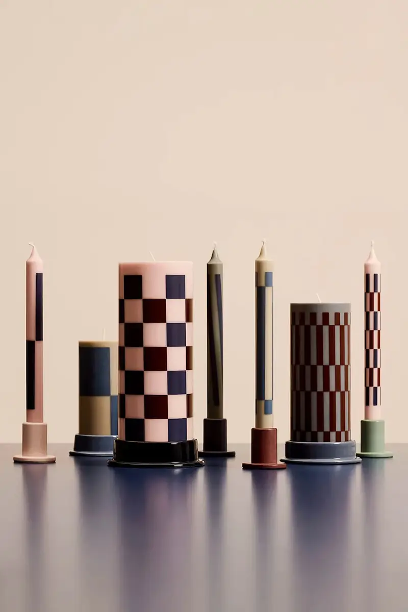 set candele Pattern 24 x 2, 2 cm pacco da 4 Multicolore miniatura 2