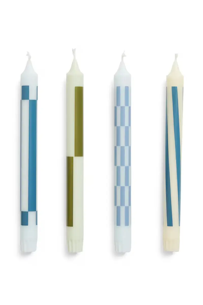 set candele Pattern 24 x 2,2 cm pacco da 4 Multicolore