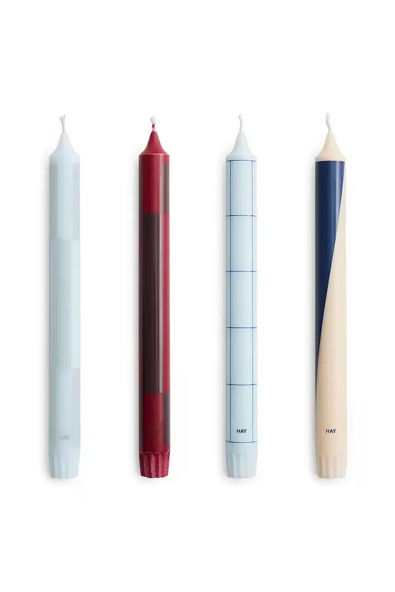 set candele Pattern Candle 2,2 x 24 cm pacco da 4 Multicolore