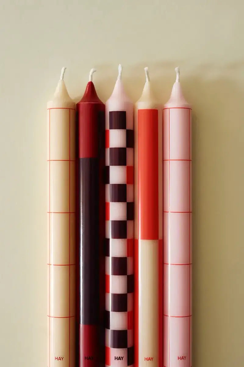 set candele Pattern Candle 2, 2 x 24 cm pacco da 4 Rosa miniatura 2