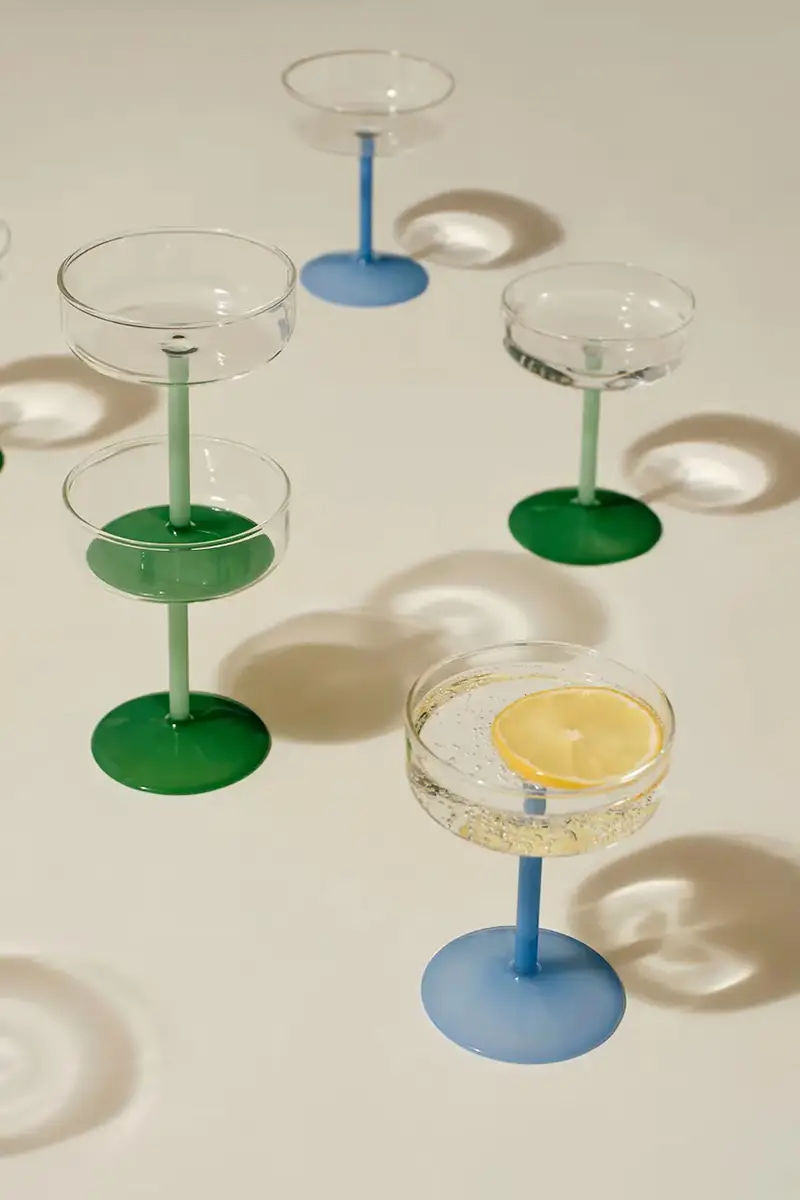 set di calici Tint Coupe 9 x 12, 5 cm pacco da 2 colore blu miniatura 2