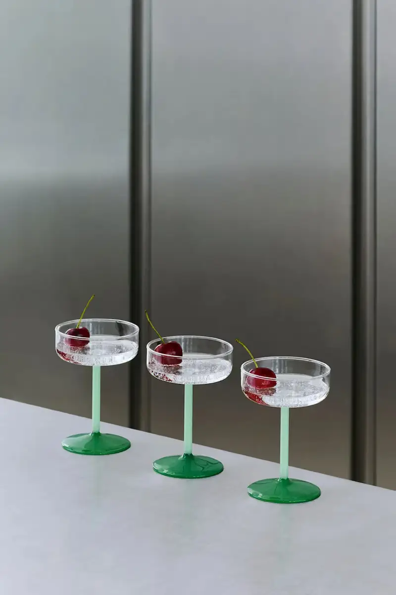 set di calici Tint Coupe 9 x 12, 5 cm pacco da 2 colore verde miniatura 2