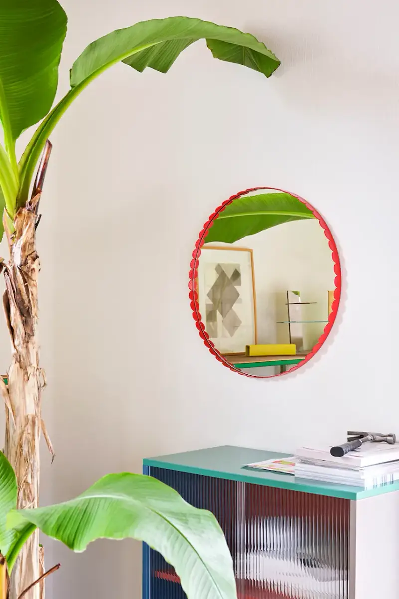 specchio da parete Arcs 3, 5 x 60 x 60 cm Rosso miniatura 4