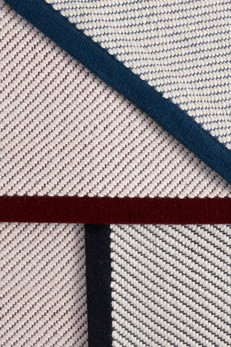 tappeto di lana Bias 140 x 200 cm colore bianco miniatura 3