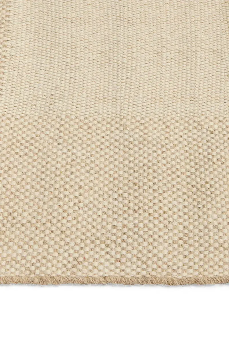 tappeto di lana Check 140 x 200 cm colore beige miniatura 2