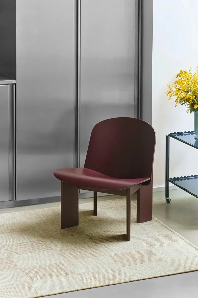 tappeto di lana Check 140 x 200 cm colore beige miniatura 4