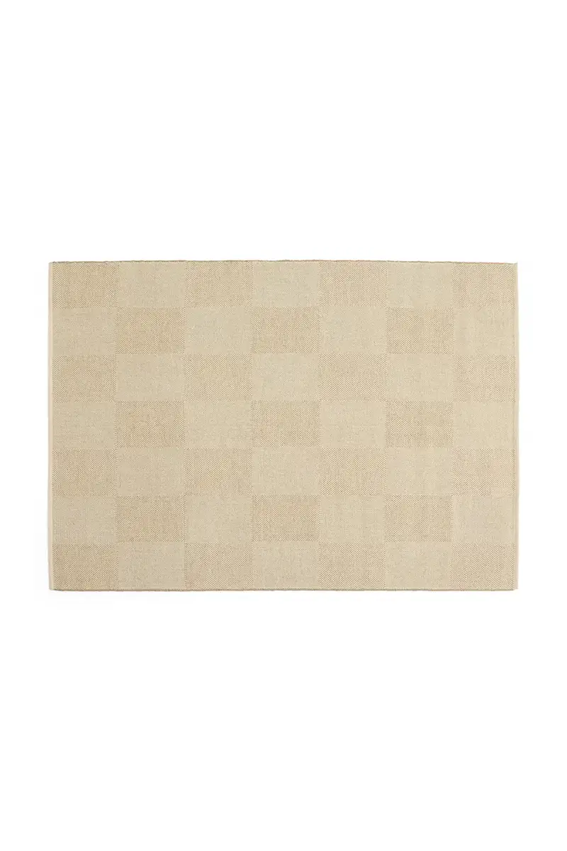 tappeto di lana Check 140 x 200 cm colore beige