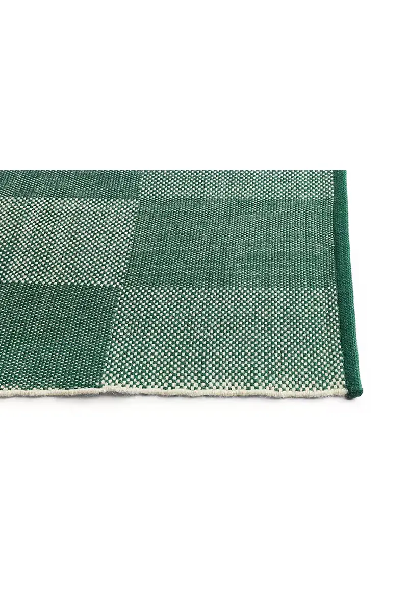 tappeto di lana Check 140 x 200 cm colore turchese miniatura 2