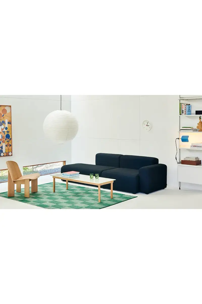 tappeto di lana Check 140 x 200 cm colore turchese miniatura 5