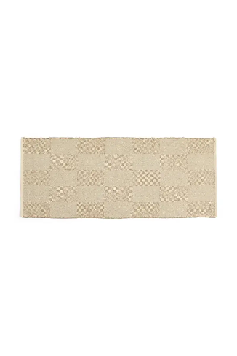 tappeto di lana Check 80 x 200 cm colore beige