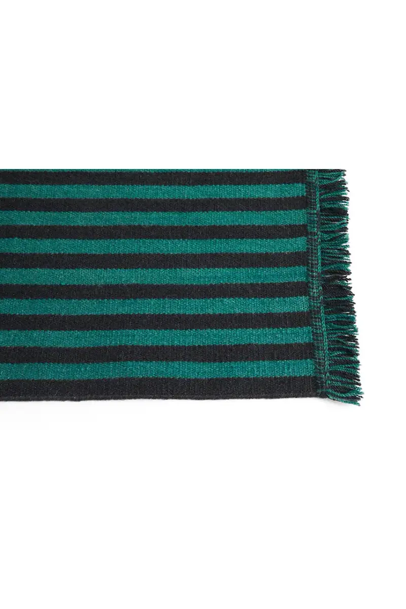 tappeto in lana Stripes and Stripes 52 x 95 cm colore verde Turchese miniatura 2