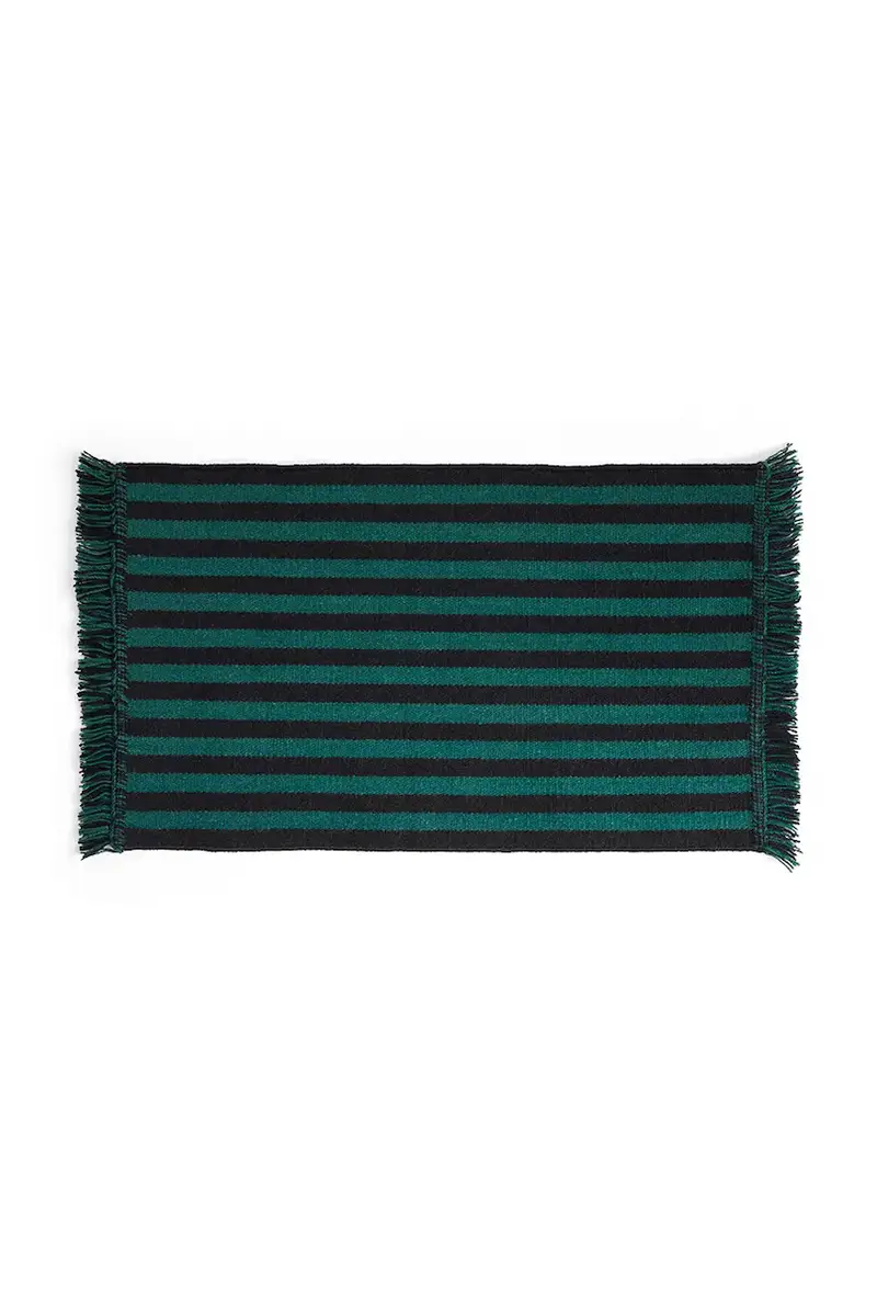 tappeto in lana Stripes and Stripes 52 x 95 cm colore verde Turchese