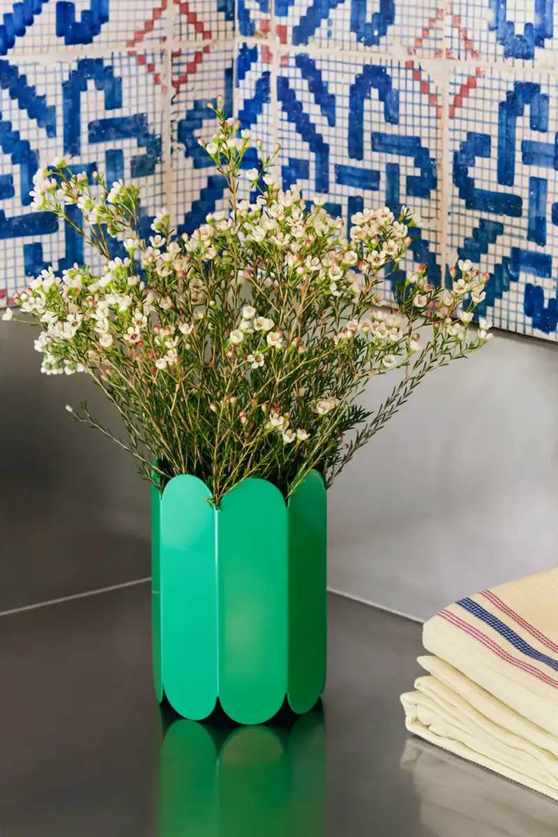 vaso decorativo Arcs 18 x 13 x 13 cm Verde miniatura 2