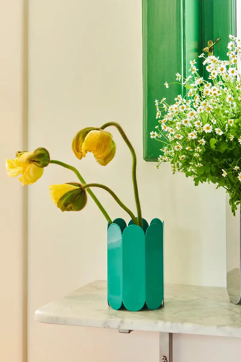 vaso decorativo Arcs 18 x 13 x 13 cm Verde miniatura 4