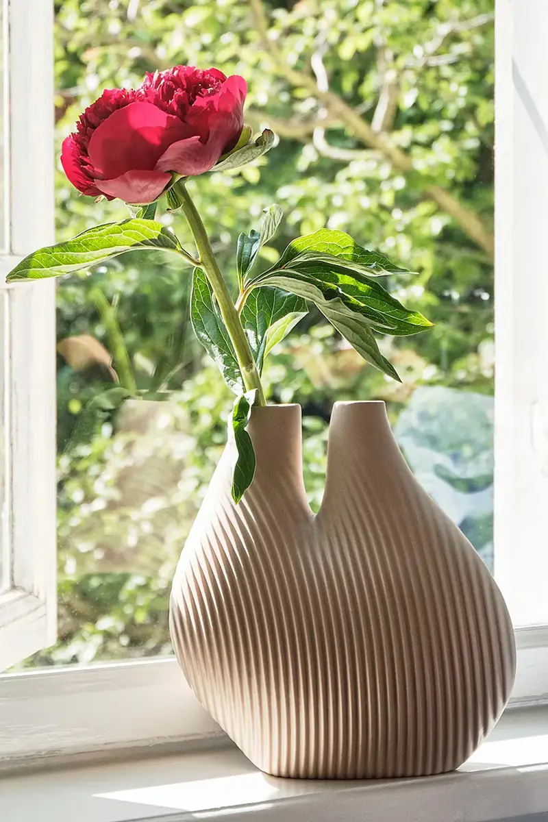 vaso decorativo Chamber 22 x 14 x 20 cm Beige miniatura 2