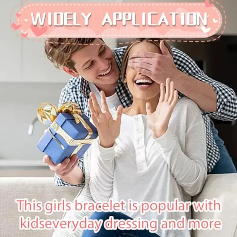 HAZMA 1 Pezzo Bracciale Bambina, Bracciale Bambino, Gattino Bracciale Con Ciondoli Regolabili, Braccialetto Con Ciondolo A Forma Di Kitty, Bracciale In Lega Per Bambini(A) miniatura 3