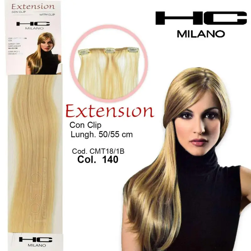 extension 3 clip no remy largh.14-16cm lungh.50cm col.140 biondo chiarissimo 9